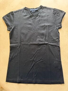 Ralph Lauren Women's Black Short Sleeve Polo Logo Tee